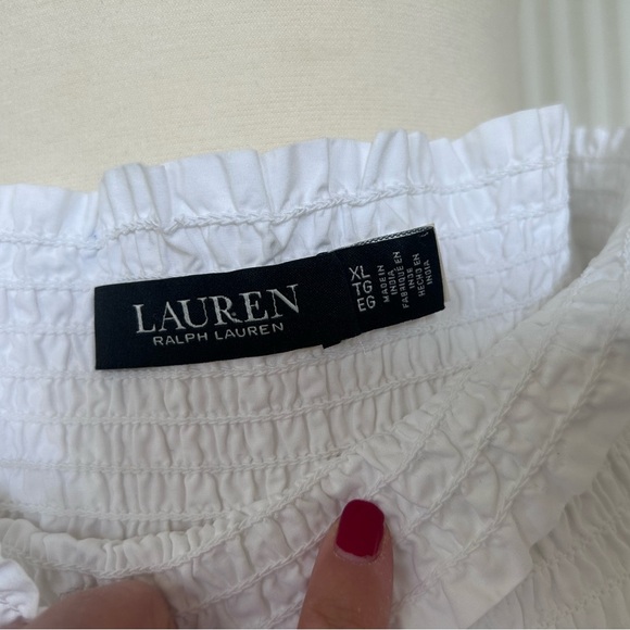 Lauren Ralph Lauren White Lace-Trim Cotton Broadcloth
Eyelet Miniskirt Size XL - Picture 7 of 11